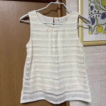 KUMIKYOKU 슬리브리스 탑 사이즈 2 아이보리