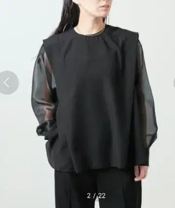 2023 말루 유나이티드 애로우즈 시어 콤비 블라우스 블랙