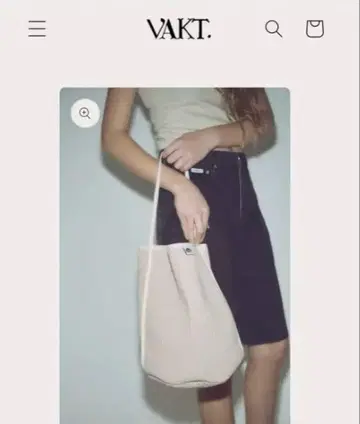 vakt. bag C 크림 누비 토트백