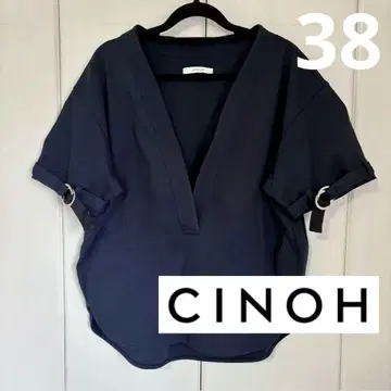 CINOH 링 커프스 V넥 컷소 네이비 M