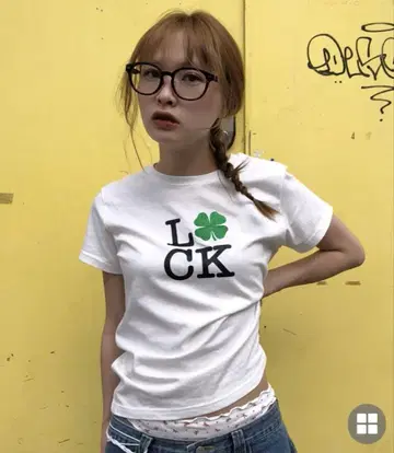 럭키 글록 클로버 티셔츠 nugu hoop