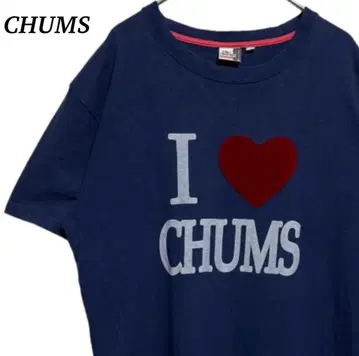 참스 I LOVE CHUMS 반팔 티셔츠 패러디 네이비