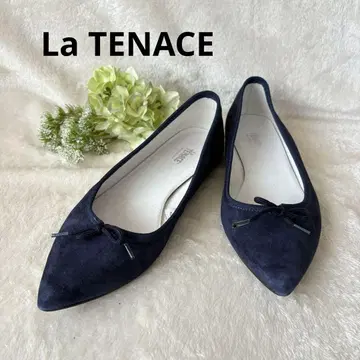 La TENACE 네이비 스틸레토 플랫 슈즈