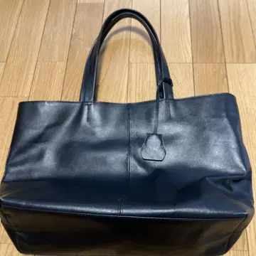 다크 네이비 심플 토트백 내포켓 부착