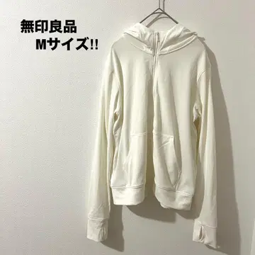 무인양품 무인양품 무지 후드티 화이트 M 심플 겉옷 자외선 차단