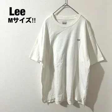 Lee 리 반팔 오버 티셔츠 M 로고 자수 심플 백 프린트 화이트