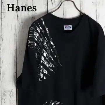 90s USA제 레어 빅 사이즈 실버 메탈릭 그래픽 티셔츠