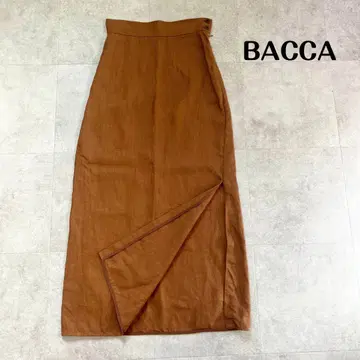 BACCA 린넨 롱 세미 타이트 스커트 36 린넨 100%
