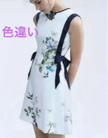 TED BAKER 테드 베이커 꽃무늬 슬리브리스 원피스 리본 포함