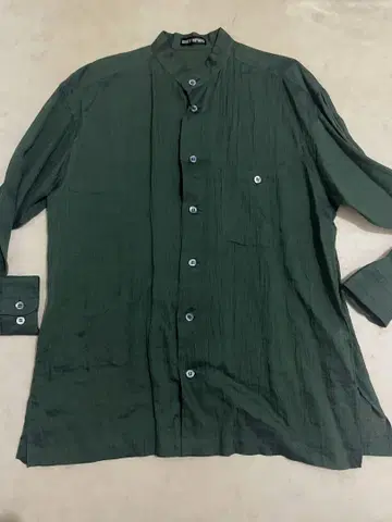 ISSEY MIYAKE 그린 밴드 카라 셔츠