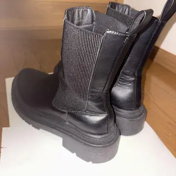 블랙 사이드 고어 롱 부츠 L