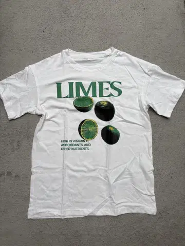LIMES 그래픽 티셔츠 M 사이즈 짧은 길이 심플 y2k