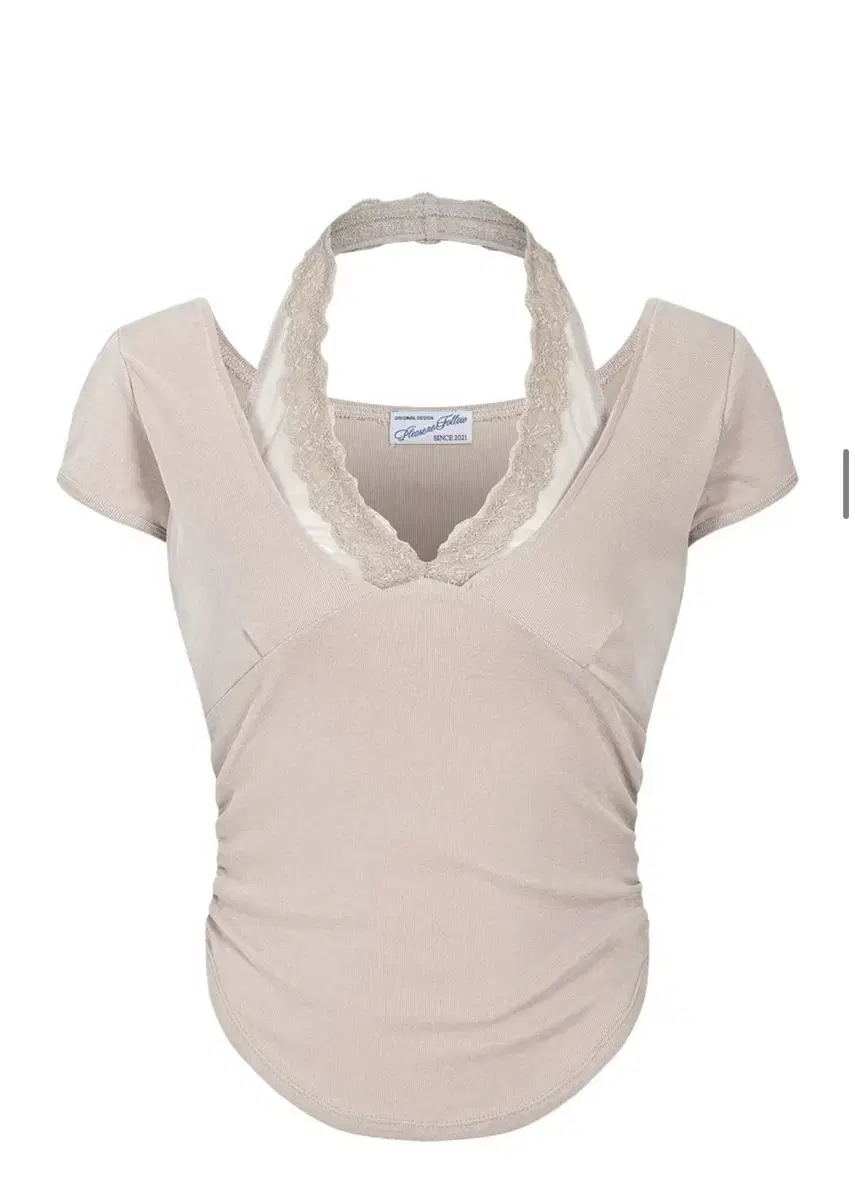 플리즈노팔로우 Amelia Lace Halter Short Sleeve