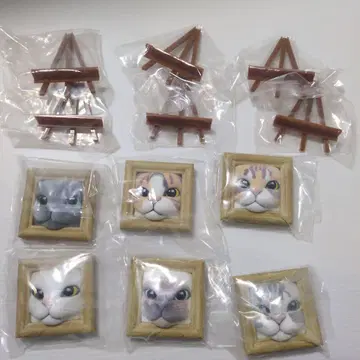 고양이 얼굴 프레임 세트 6개 미니 이젤 6개