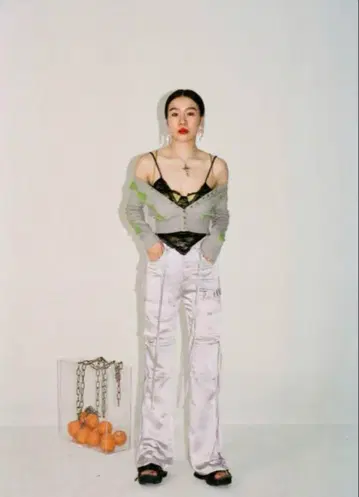 Nodress 바지 팬츠 레어 실버