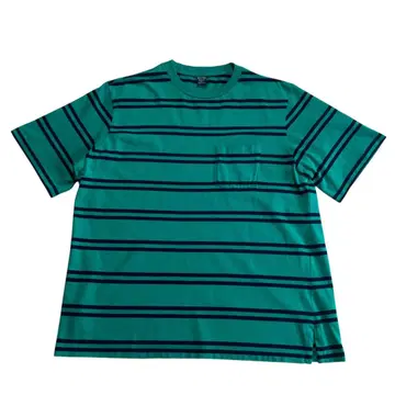 90s USA제 LANDS' END 보더 티셔츠 XL 포켓 부착