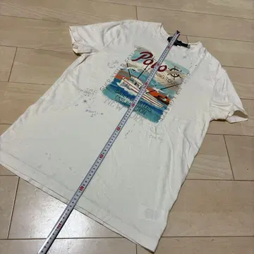 새상품급 Polo Fishing Tour 티셔츠 M 사이즈 크림색