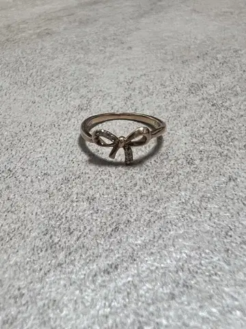 VERITE 리본 핑키링 10k 0호 0.02ct