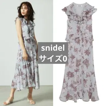 SNIDEL 캔버스 페인트 프린트 원피스