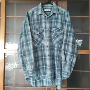 90s 옴브레 체크 셔츠 더블 포켓 그런지 올드 빈티지