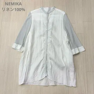 NEMIKA 네미카 린넨 롱 셔츠 셔츠 원피스 XL 13