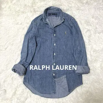 인기 랄프 로렌 RALPH LAUREN 데님 셔츠 포니 자수 XS