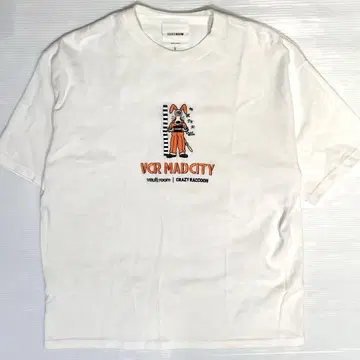 vault room VCR MAD CITY 오버 사이즈 티셔츠 화이트