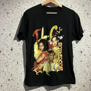 TLC NoScrubs 뮤직 티셔츠 티 엘시 블랙