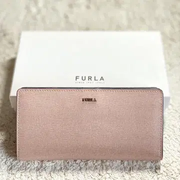 FURLA 훌라 가죽 장지갑 핑크 로고
