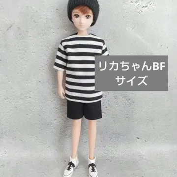 다크 네이비 보더 + 블랙 숏 팬츠 하루토 군 의류 리카짱 보이프렌드