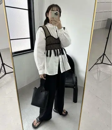 I_am 믹스 패턴 프링글 니트 버스티어