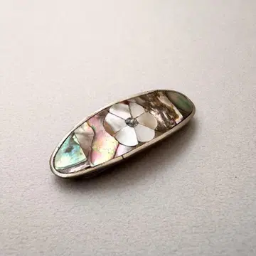 VINTAGE SILVER 헤어 클립 MEXICO 실버 쉘 세공