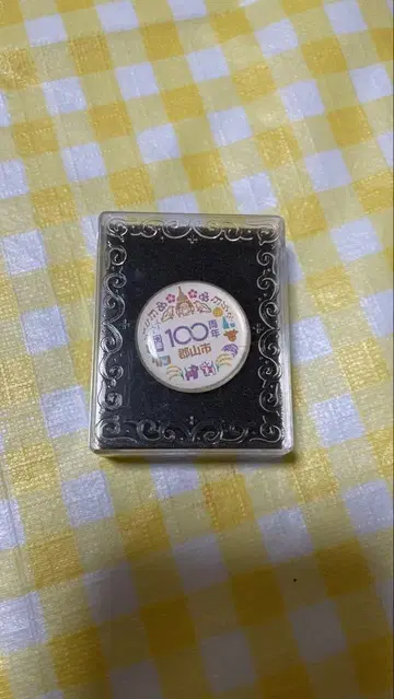 고리야마시 100주년 기념 디자인 핑 배지 투명 케이스 포함