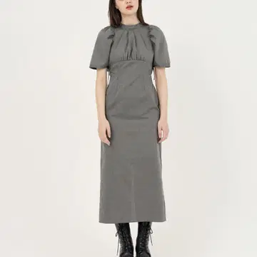 퍼프 슬리브 롱 원피스 TINA: JOJUN
