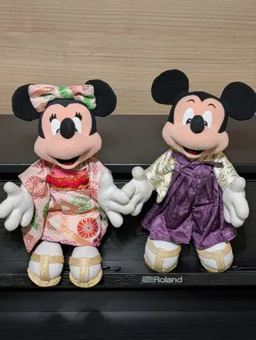 미키 & 미니 기모노 봉제 인형 세트
