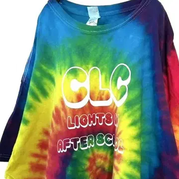 컬러 톤 CLC 타이다이 올 패턴 무늬 티셔츠 2XL 구제 의류