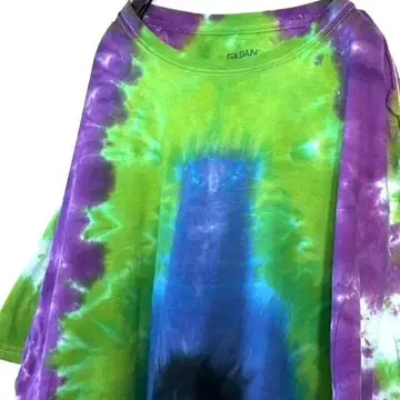 길단 GILDAN 타이다이 올 패턴 무늬 티셔츠 2XL 구제 의류 퍼플