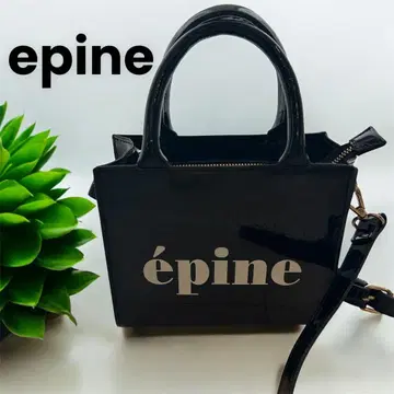 에피누 epine 로고 2way 백 로고 에나멜 백 블랙