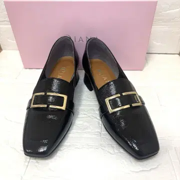 컨디션 최상] 다이애나 22cm 버클이 달린 로퍼 가죽