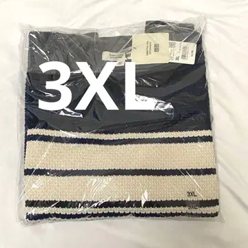 3XL 새상품 유니클로 코토니에 코튼 팝콘 크루넥 스웨터 반팔