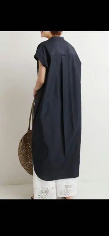 IENA C/Si 숏 슬리브 셔츠 원피스 네이비