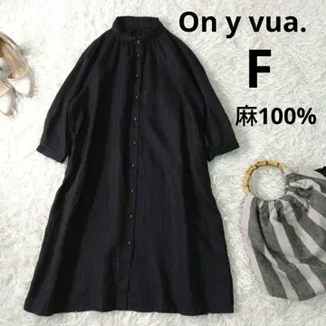 On y vua. (오니바) 린넨 100% 셔츠 원피스 블랙 F