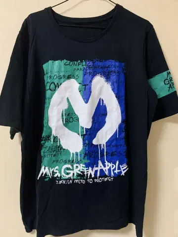 Mrs.GREEN APPLE 티셔츠 젠진 미도토와 프로 테스트 2018