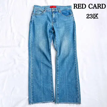 RED CARD 23구 콜라보 컷오프 밑단 파랑 38 컷오프 데님
