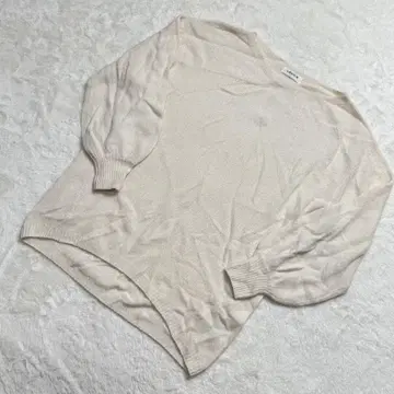 루니 LOUNIE 니트 (F) 긴팔 무지 긴 길이 무지 베이지