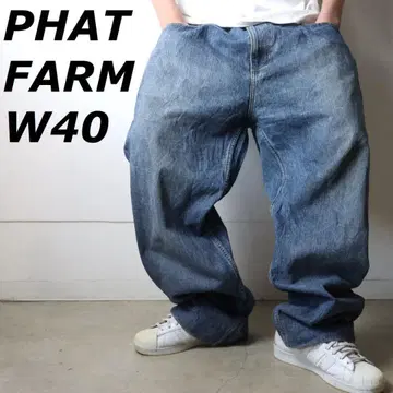 PHAT FARM 팻 팜 데님 디자인 자수 로고 W40
