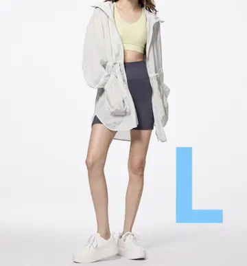 지유 GU UV 차단 시어 포켓 후드티 L 라이트 그레이