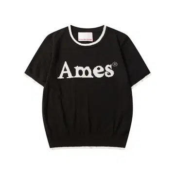 Ames 로고 반팔 니트 스웨터