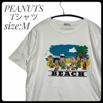 PEANUTS 스누피 반팔 티셔츠 요시다 유 화이트 사이즈 M