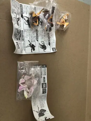 오오스즈메바치 하나카마키리 곤충 캡슐 토이 피규어 2개 세트